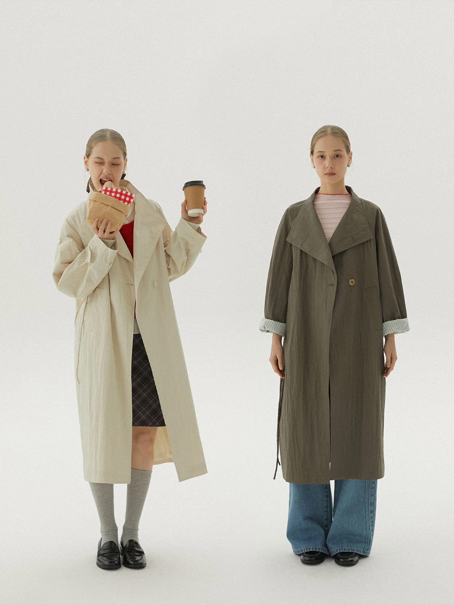 LLANO Retro American Style Women's Coat Stand Collar Asymmetrical Zipper Medium Length Autumn Winter Outerwear Casual Fashion