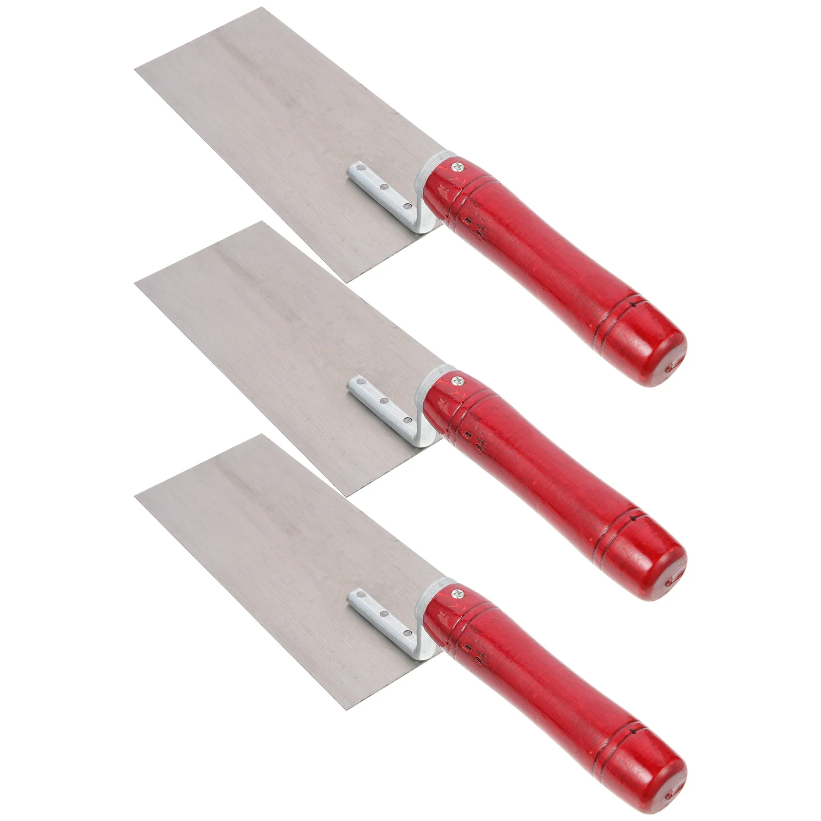 

3Pcs Putty Cutter High Duty Wooden Handle Durable Rust Resistant Drywall Tape Joint Finishing Bricklaying Plastering Trowel