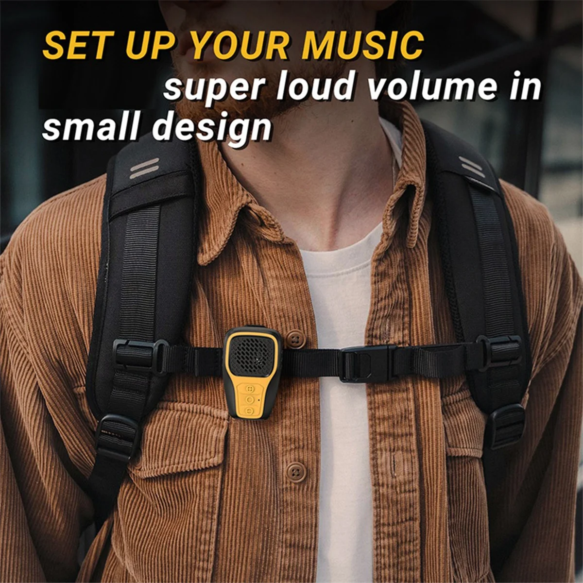 POSV-Speaker Bluetooth Nirkabel Dapat Dipakai Pengisap Magnet Mini Portabel IPX67 Subwoofer Kolom Stereo Tahan Air Hitam + Biru