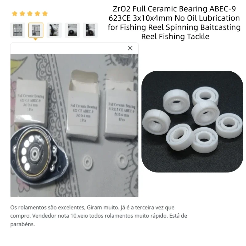 4 Stück/10 Stück MR74CE 4x7x2,5mm ZrO2 Vollkeramiklager 3x10x4 ABEC-9 für Angelrollen, Spinnrollen, Baitcasting-Rollen, Angelzubehör – Detail 19