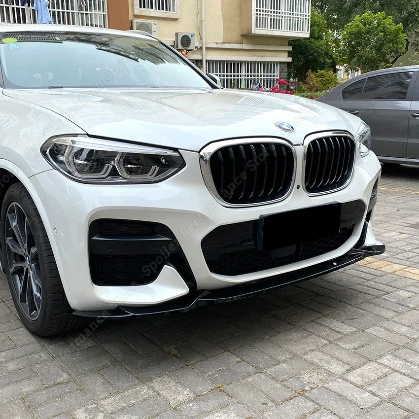 For BMW X3 X4 G01 G02 M Pack Car Front Bumper Splitter Lip Spoiler Diffuser Guard Body Kit Cover 2018 2019 2020 2021 Tuning New