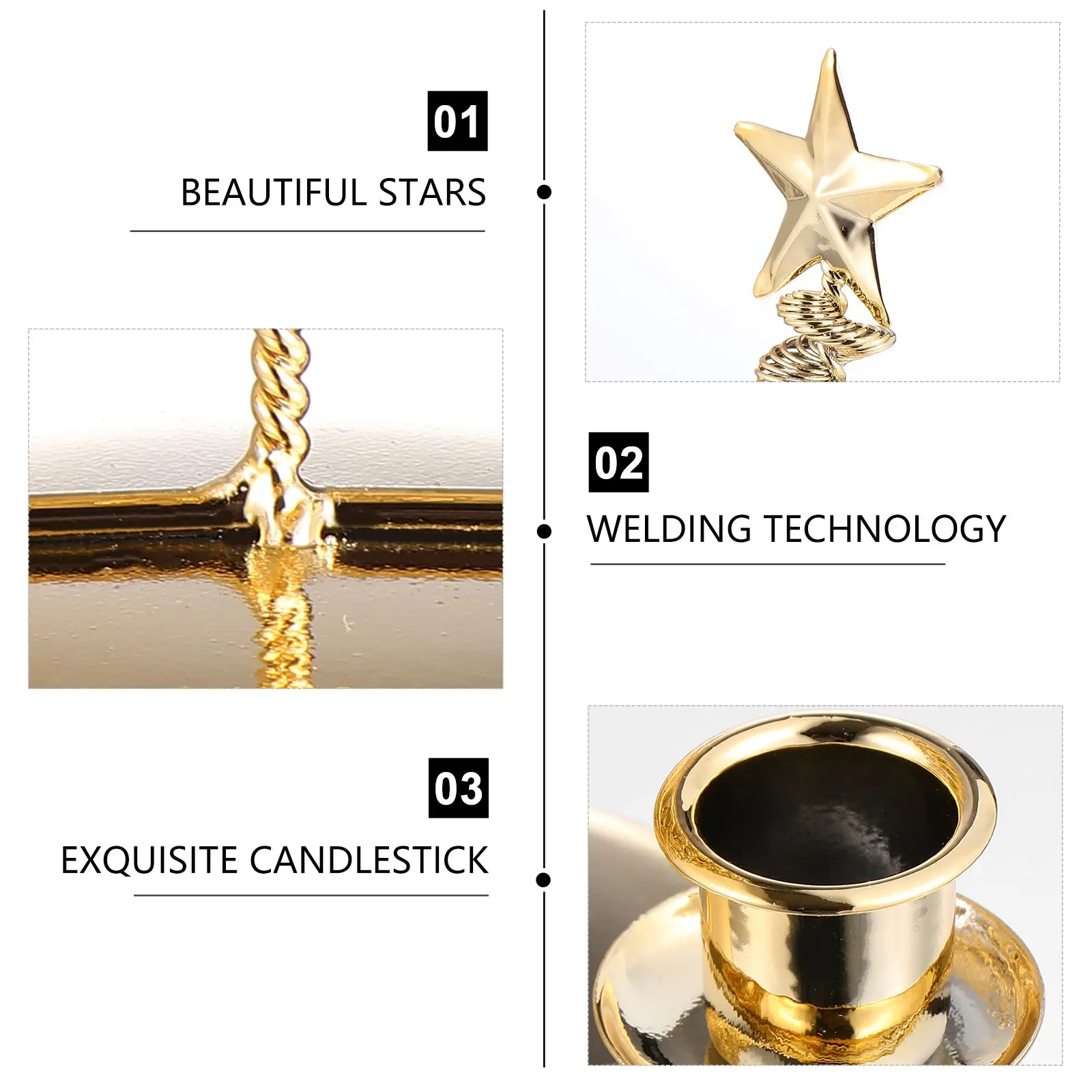 

Double-Head Metal Christmas Tree Candlestick Decorative Retro Stand Desktop Ornament for Christmas Party Wedding