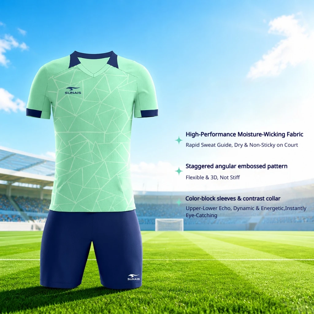 SUNAIS Custom Men's Football Uniforms Soccer Jerseys kids Tracksuit Sportswear Short Sleeves Jersey Soccer Shorts Suit 730188