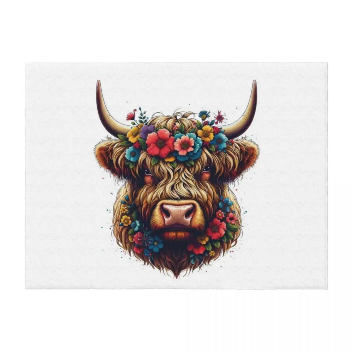

Scottish Highland Cow Cattle Farm Hairy Cowgirl Flower Throw Blanket Comforter Cute Plaid Winter beds Blankets
