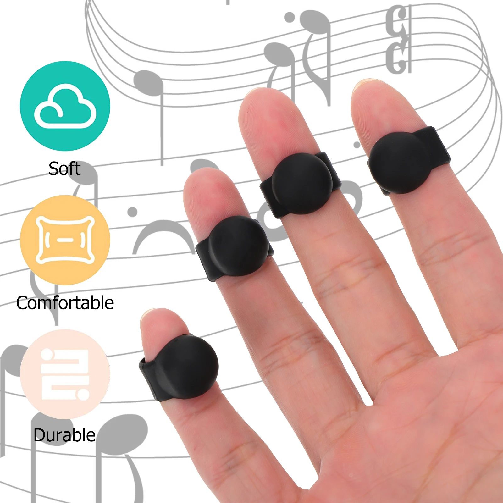 

1 set Silicone Finger Sleeves Set Steel Tongue Drum Notes Stickers Drumstick Holder Anti Slip Musical Supplies