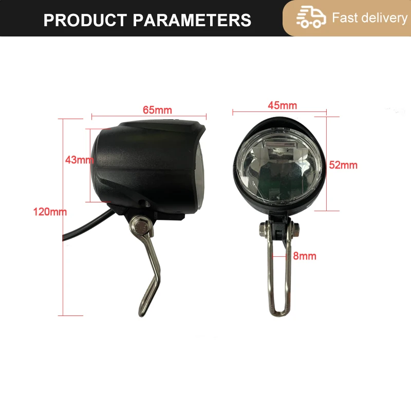 eBike Headlight Taillight DK336 Set Bicycle Light Horn Switch Set Front Rear Light Electric Bicycle Parts Accessories