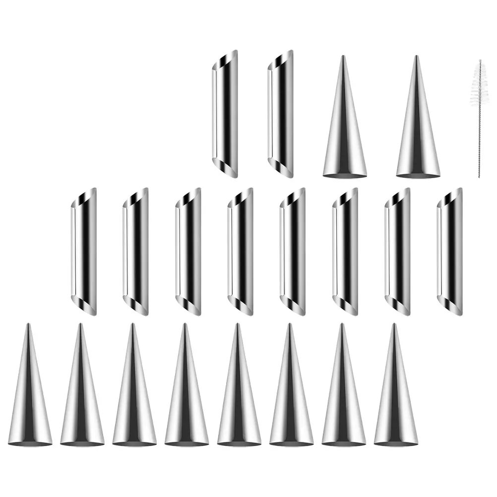

Stainless Steel Croissant Baking Mold Pastry Cream Horn Molds Spiral Cone Tube Cake Decorating Tool Bakery Set