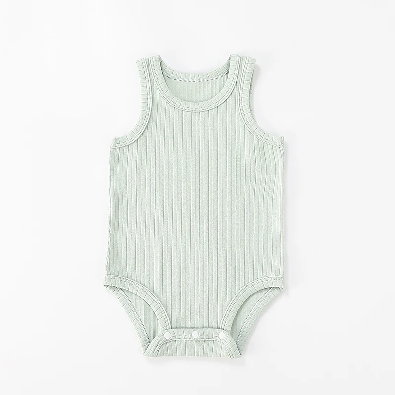 Baby Sleeveless Bodysuit Boy Girl Four Seasons Modal Cotton Knit Clothes Infant Ribbed Overall Toddler Kid Jumpsuit Baby Onesies