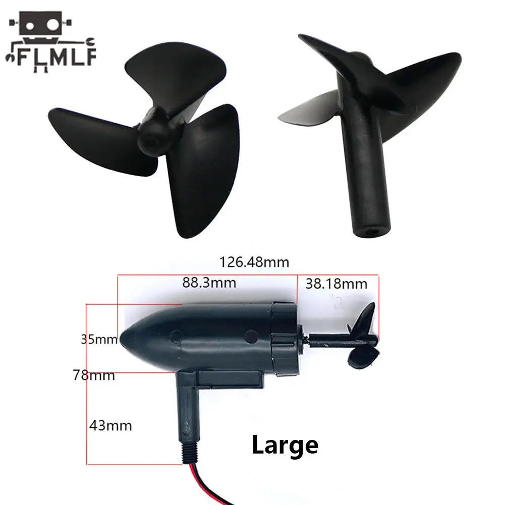 Hélice de 3 palas para barco de control remoto, propulsor submarino para barco de cebo de pesca, Motor de empuje, barco de arrastre DIY, hélices de