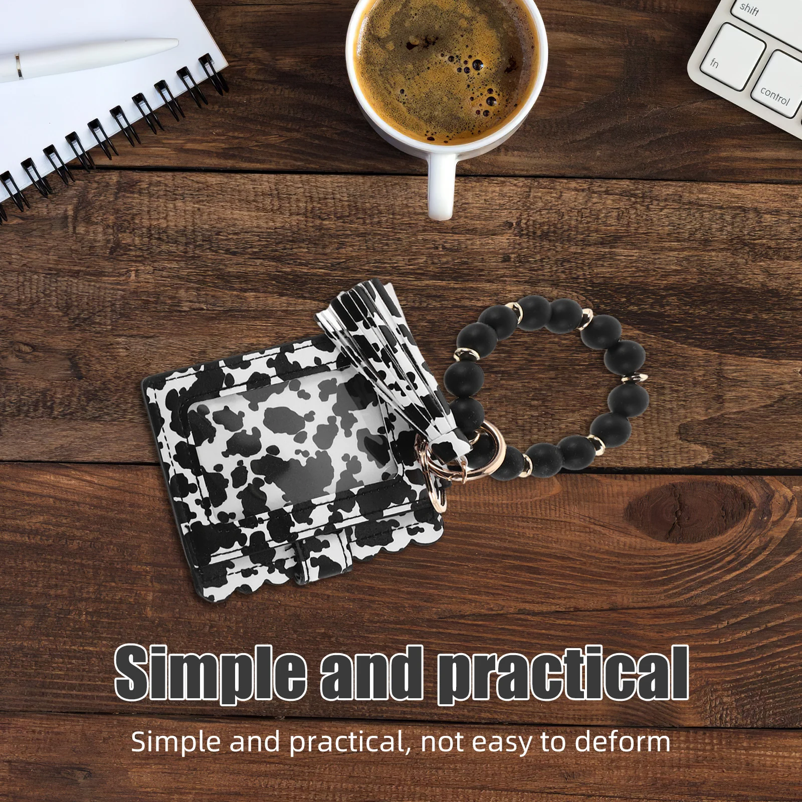 Mini Coin Purse with Card Holder Silicone Beaded Keychain Wallet Compact Lightweight Organizer for Women Portable Key Pouch