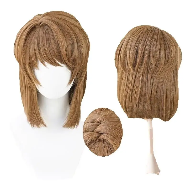

Короткий коричневый боб, аниме-парик для косплея для девушки в детективном стиле – Z-образный кожу головы, термостойкое волокно