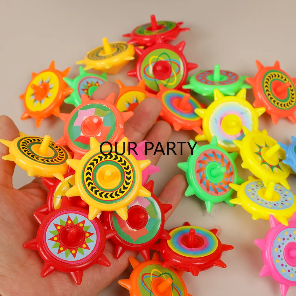 25Pcs Colorful Plastic Gyro Rotating Spinning Top Toy for Kids Birthday Party Favors Pinata Filler Kindergarten Gift Goodie Bag