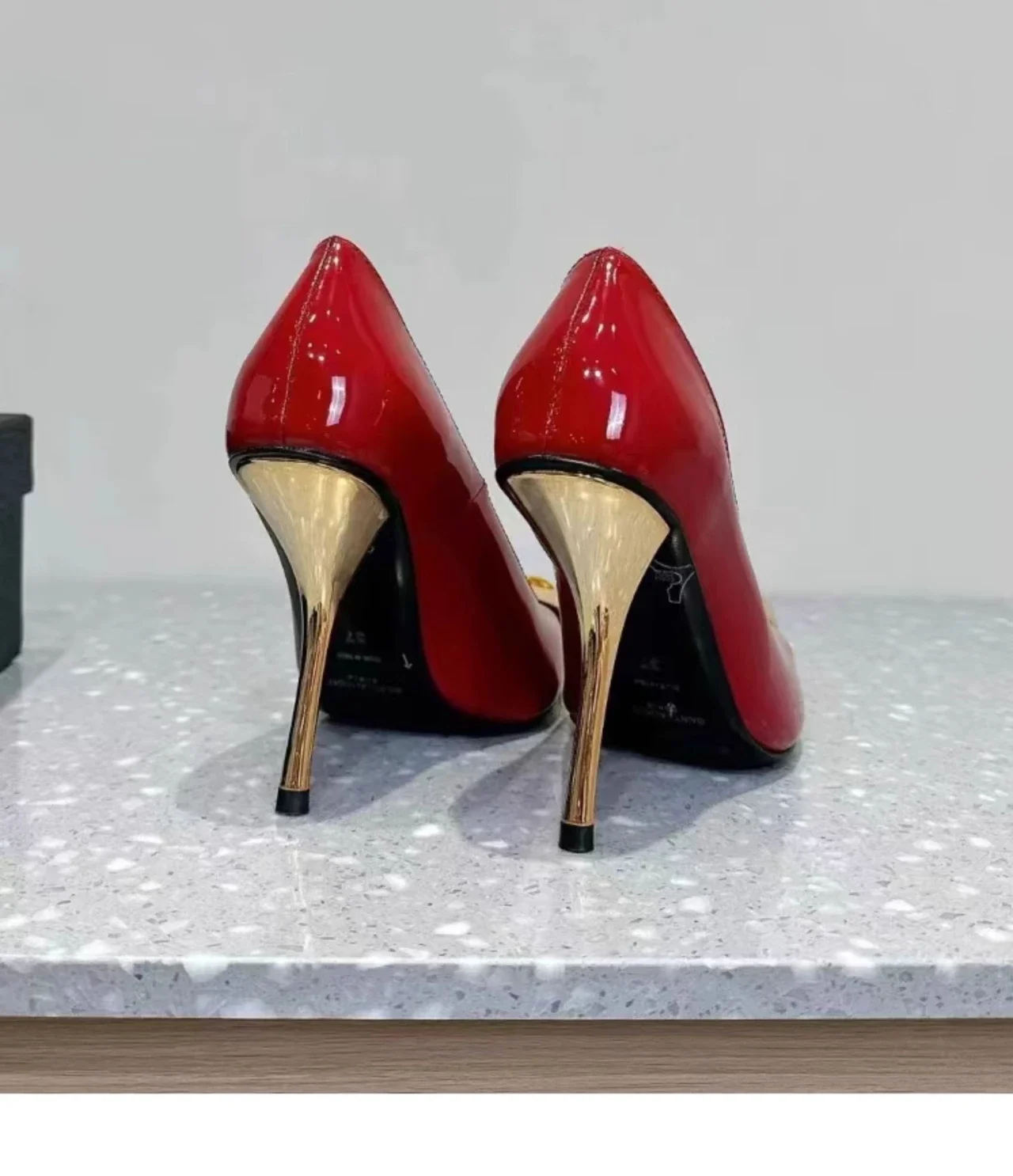 Star style Gemstone Metal Toe Patent Leather Women Pumps Fashion Stiletto High heels Spring Autumn Slingbacks Party Dress Shoes
