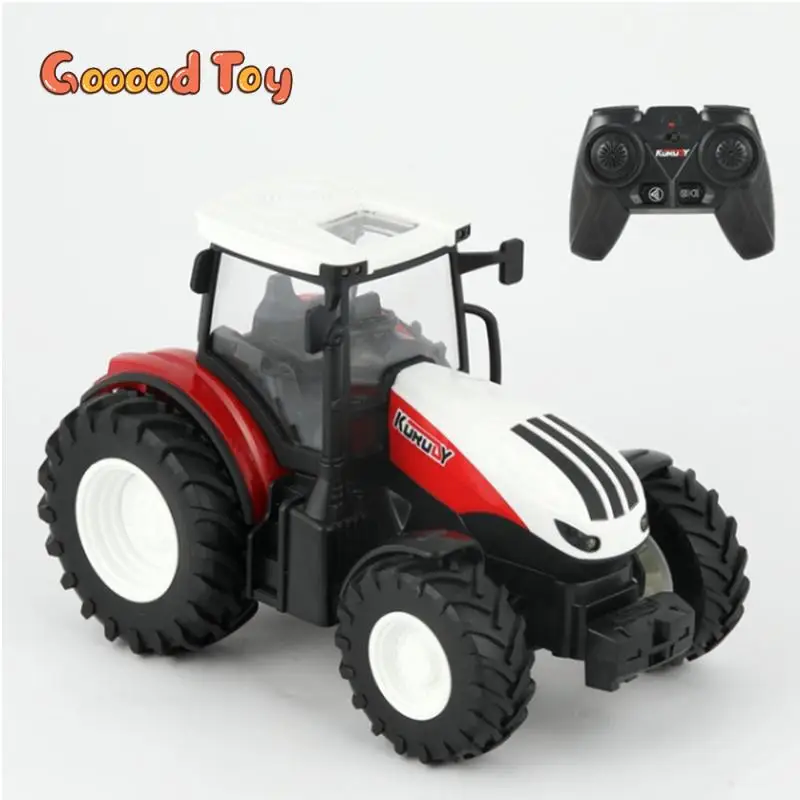 Remote Control Tractor Trailer with LED Light 2.4G RC Farmer Car Toys for Kids Simulated Farm Truck Vehicle Model Children's Toy