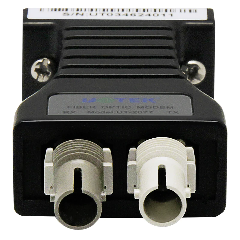UOTEK RS-232 to Fiber Optic MODEM Multimode ST Interfaces DB9 Optical-Fiber RS232 Converter Transceiver 820nm 2KM UT-2077