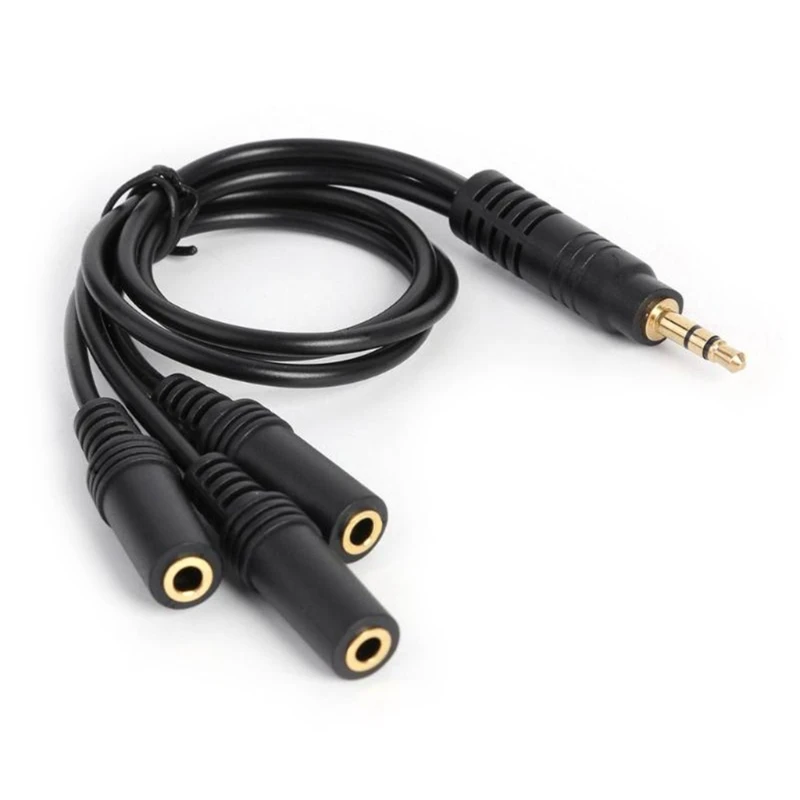 573A 3.5mm Gold Plated PVC 3-Pole Plug to 3 Way Stereo Audio Headphone Splitter Adapter Cable Audio AUX Output Adapter