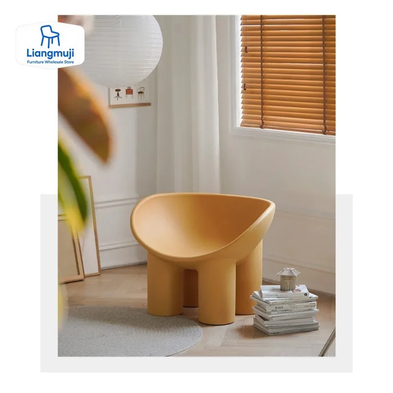 

Roly Poly Lounge Leisure Plastic PE Sofa Elephant Leg Nordic Armchair Sofa Indoor Outdoor Minimalist INS Home Living Room Chair