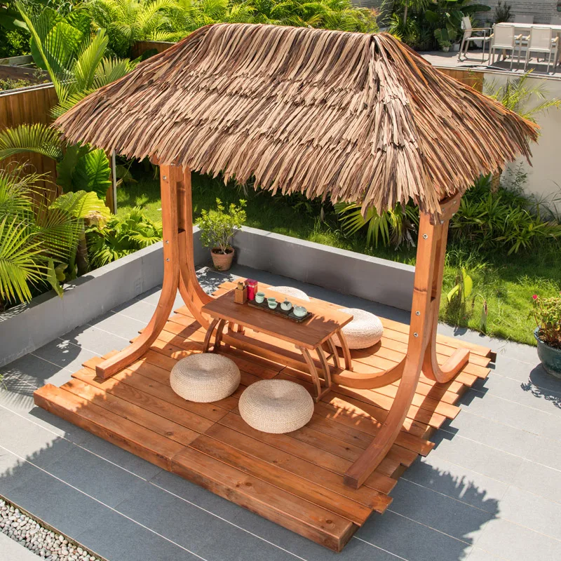 1Courtyard pavilion spruce pavilion outdoor garden outdoor exposed antiseptic wood homestay cabin balcony roof leisure