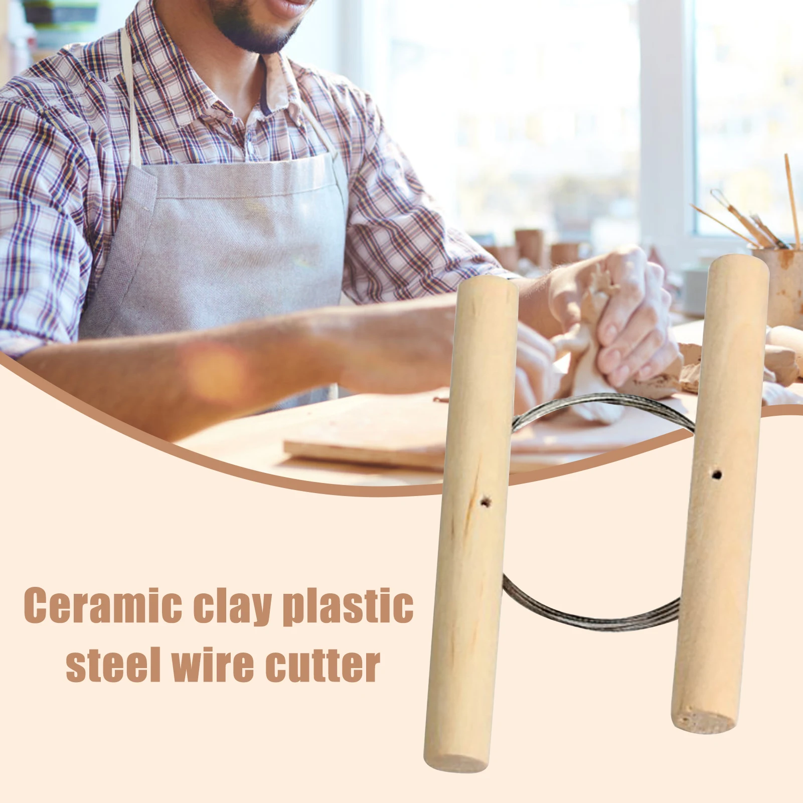 Steel Wire Clay Cutter for Pottery Studio Ceramic Artists Professional Sculpting Tool for Clay Shaping and Modeling Art