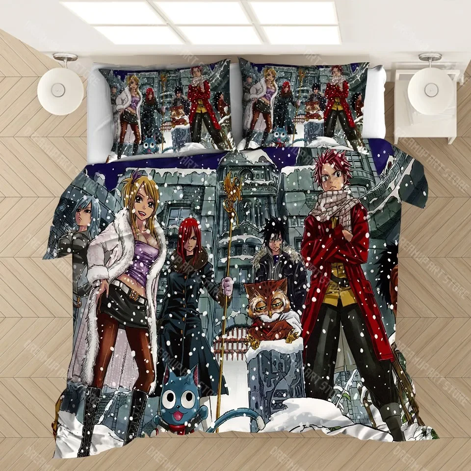 

FAIRY TAIL Bedding Set 3D Duvet Cover Sets Japan Anime Comforter Bedding Sets FAIRY TAIL Bedclothes (NO Sheet) AYR