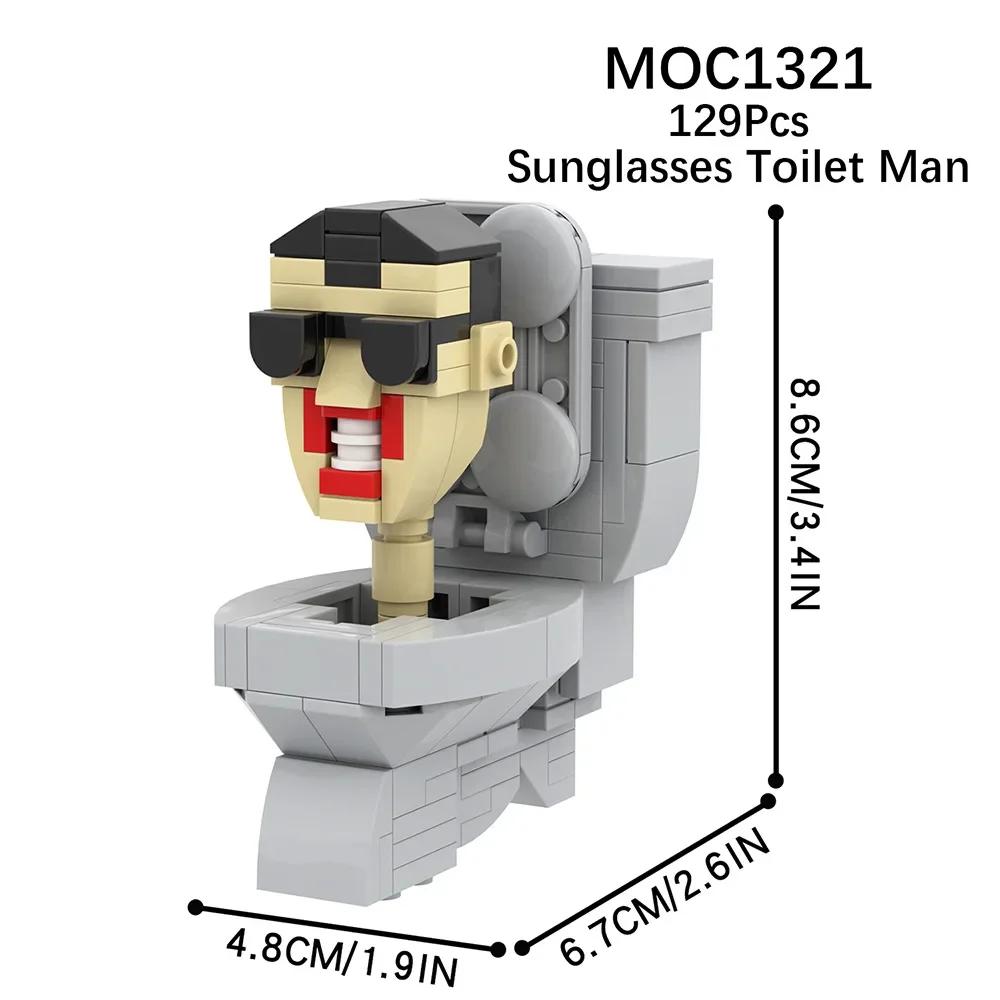 New MOC Skibidi Toilet Man vs Monitor Building Blocks The Audio and Camera Man Toys For Children Christmas Birthday Gift