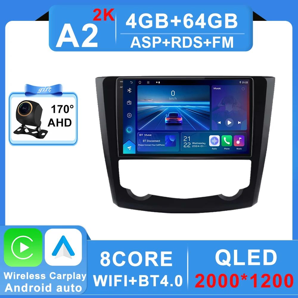 Android 16 Autoradio Voor Renault Kadjar 2015-2019 Navigatie GPS Multimedia Video Player Stereo wifi + 4G Carplay auto 2 DIN DVD