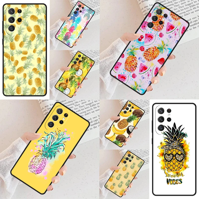 Summer Fruit Pineapple Cell Phone Case for Samsung Galaxy S26 Ultra S25 S24 S23 S22 S21 S20 Note10 Cover