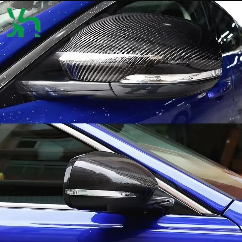 ل جاكوار XE XE LXF XFL XK XJL I-PACE غطاء الرؤية الخلفية ألياف الكربون غطاء الرؤية الجانبية استبدال الملحقات الخارجية