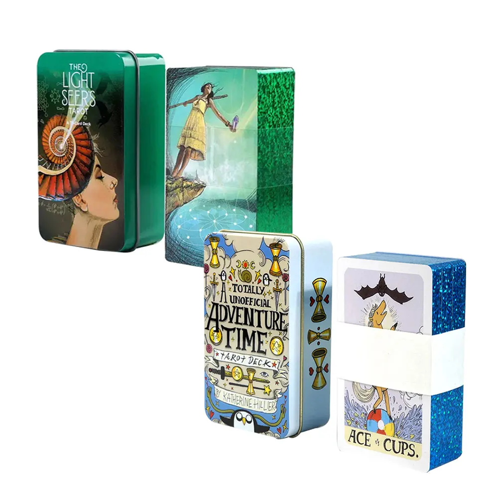 High-Quality Tin Box Packing The Light Seers Tarot Card And Adventur Time Tarot Fate Divination Family Party Tarot Card Options