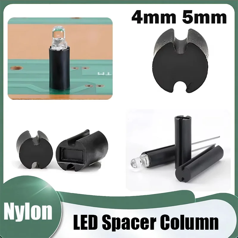 500/1000Pcs Black LED Light Fixed Seat Lamp Head 4mm/5mm Diameter Fixing Spacer Double Pit Isolation Column Light Base Support