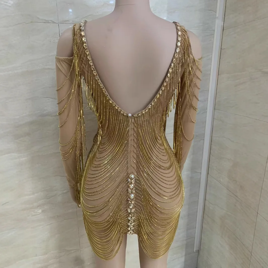 عميق الخامس لامعة الترتر نادي لامعة سلسلة وحيد القرن مثير حفلة موسيقية فستان مذهل Vestidos Festa Luxuosos Vestidos De Graduaciones Mujer