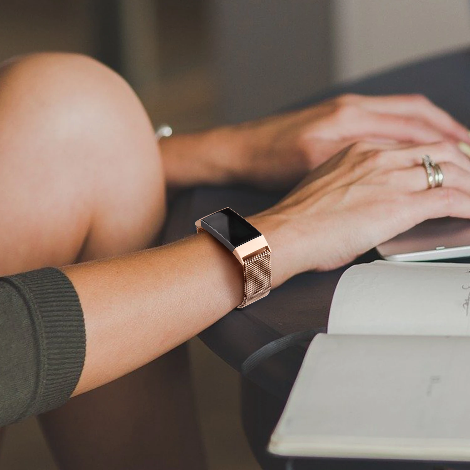 Metalowy pasek magnetyczny do Fitbit Charge 2/Charge 3/Charge 4/Charge 3 SE, bransoletka, opaska do zegarka, pasek do Fitbit Charge 2 3 4