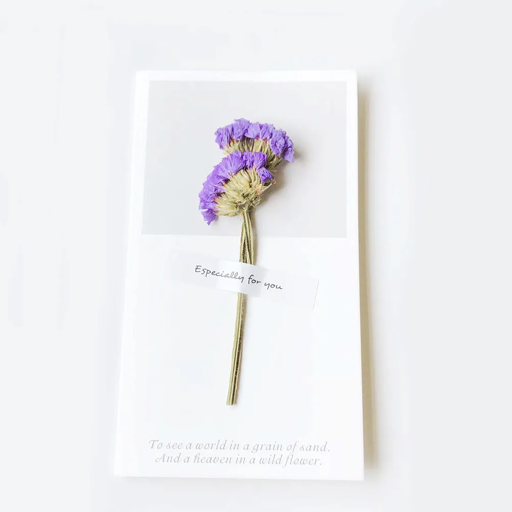 

10Pcs Premium Dried Flower Decor Greeting Cards Thick Odorless Paper Perfect for Birthday Valentine's Day Party Gift Card Use
