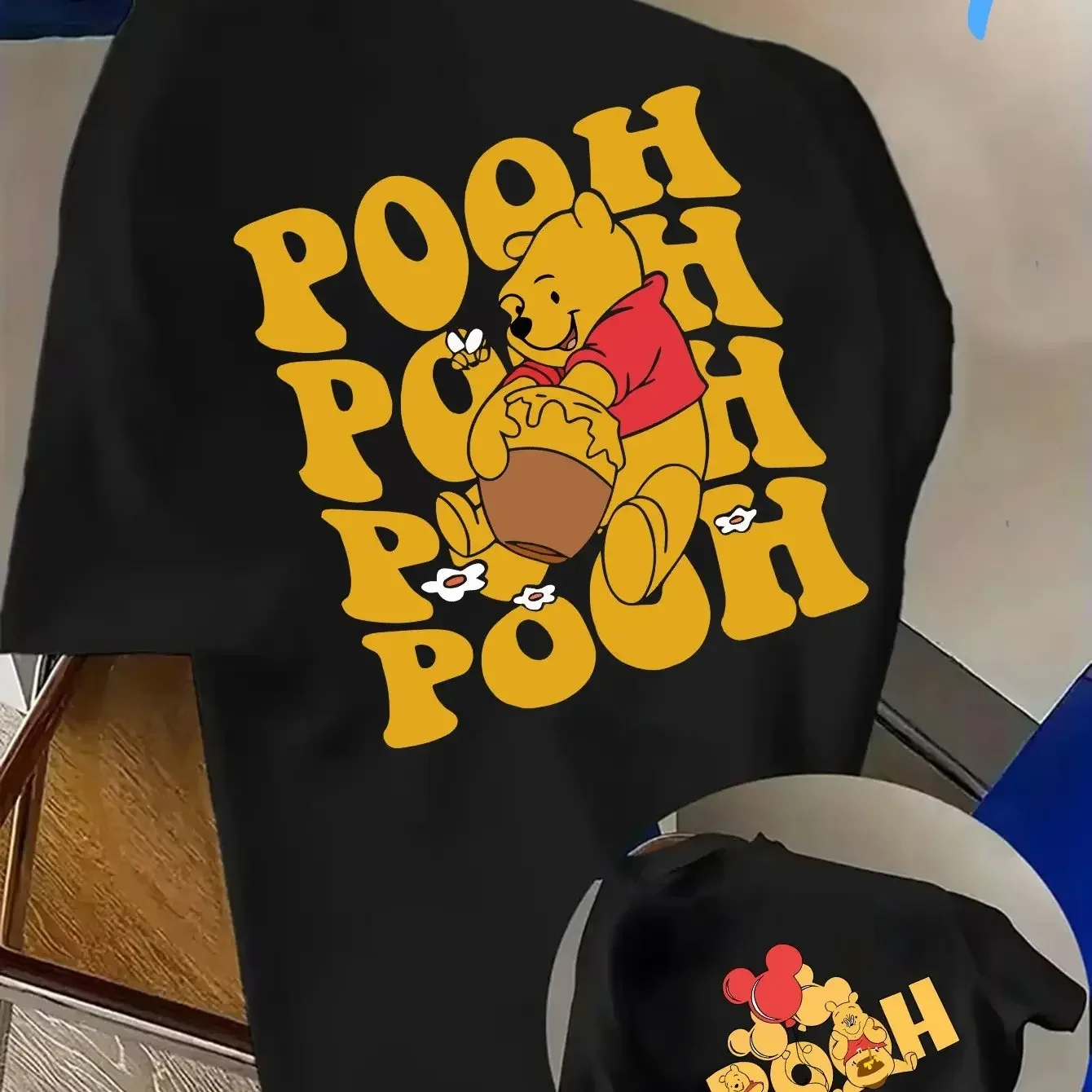 2026 Winnie The Pooh Mom Dad Family Matching TShirts Casual Short Sleeve Cartoon Print Tee Tops for Mother's Father's Day Gift