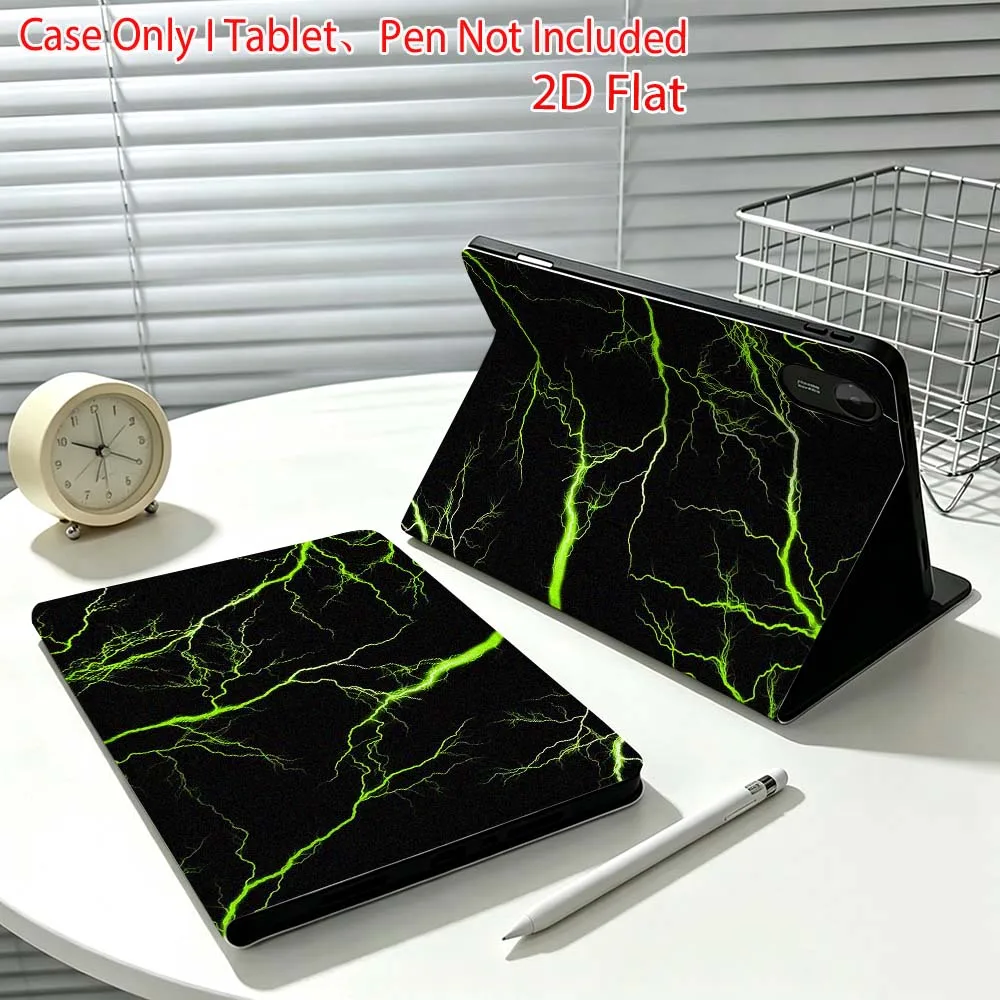 Red Green lightning Fashion For Xiaomi Poco Redmi Pad 8 2 4 C1 6 6S 7 7S SE 9.7 14 11 11.2 Inch Pen Tray Tablet Case