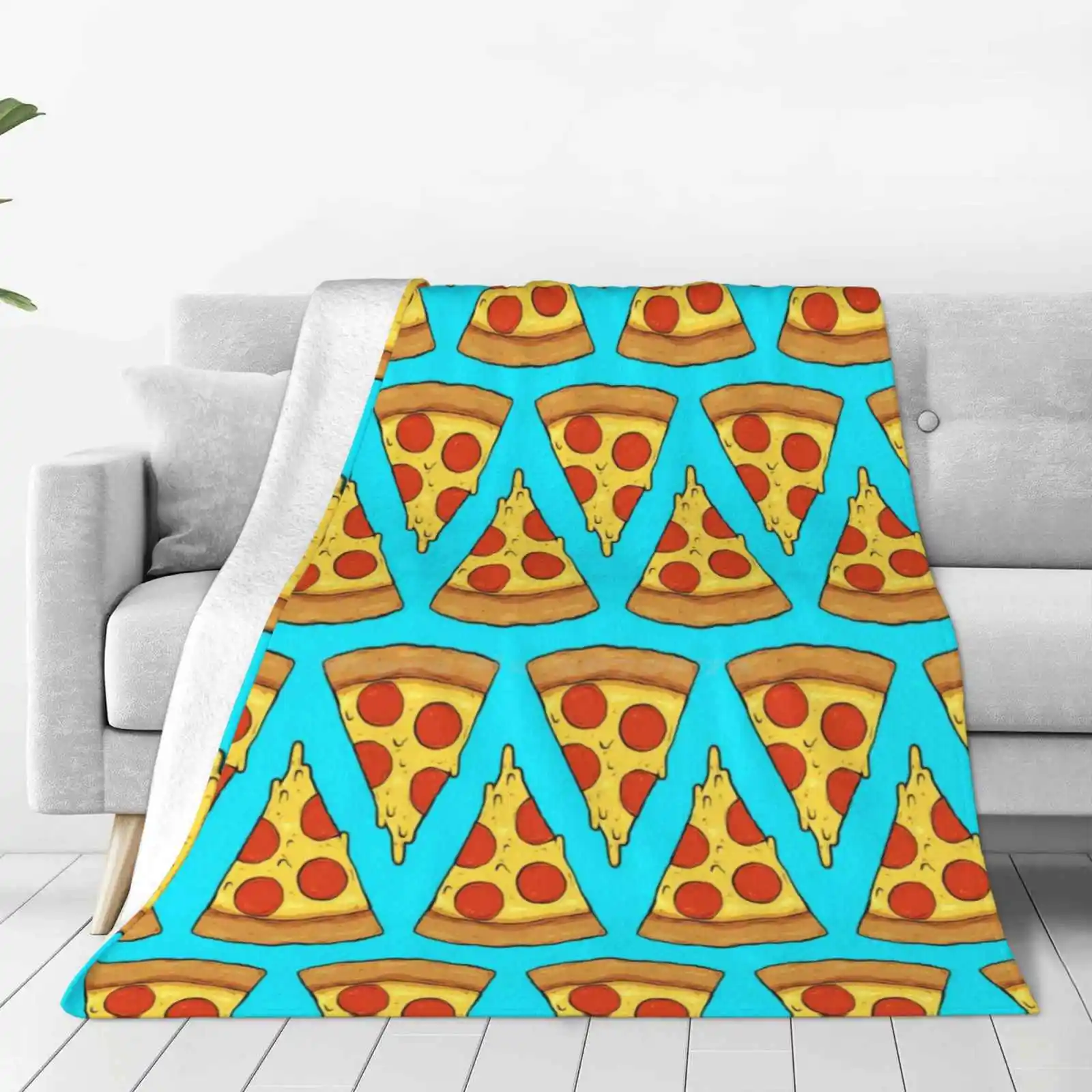 The Slice Creative Design Comfortable Warm Flannel Blanket Dripping Pepperoni Pizza Cheese Dedfox