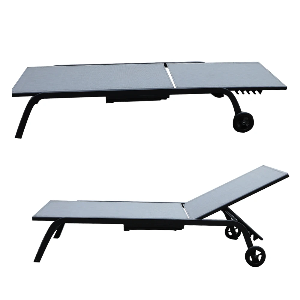 Gartenmöbel Chaiselongue Stühle Set Hotel Strand Daybed Poolstuhl mit Beistelltisch im Freien