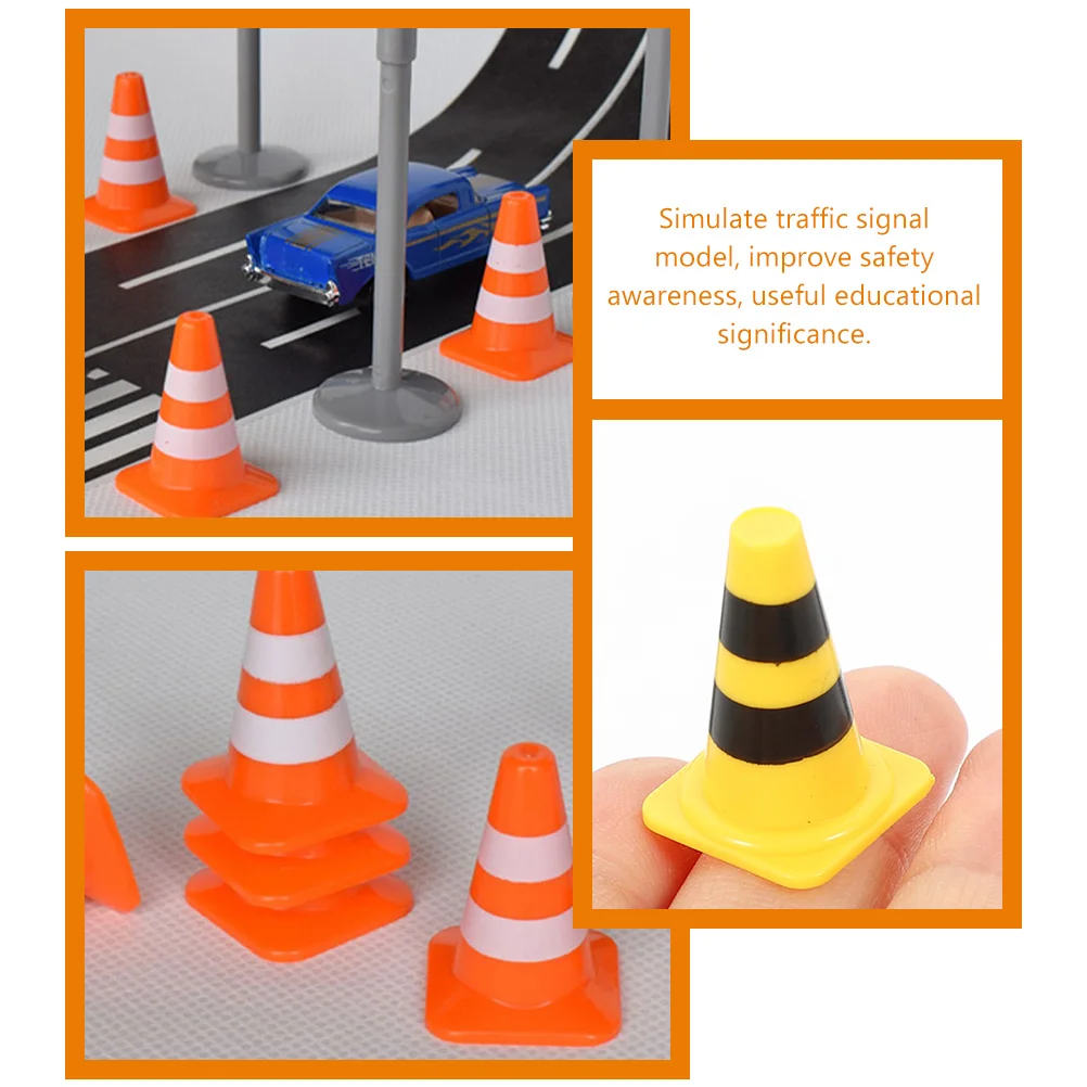 30 Pcs Roadblock Simulation Props Mini Traffic Barricade Toys Kids Sign Safety Cones Miniature Childrens Educational Roadblocks