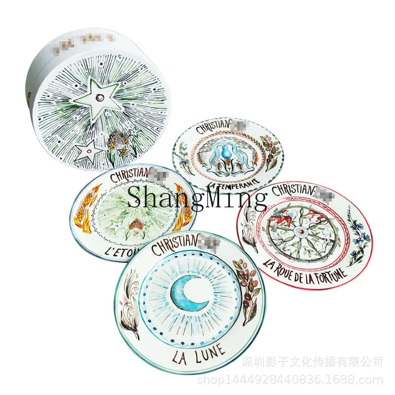 

DSA Creative Ceramic Steak Plate Set Combination Household Hand-painted Western Food Plate