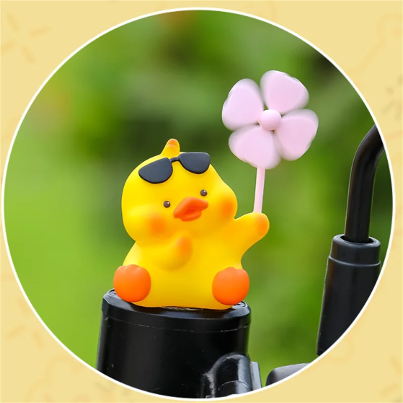 Little Yellow Duck New Cute Windmill Car Decoration Electric Bicycle Network Red Car Decoration