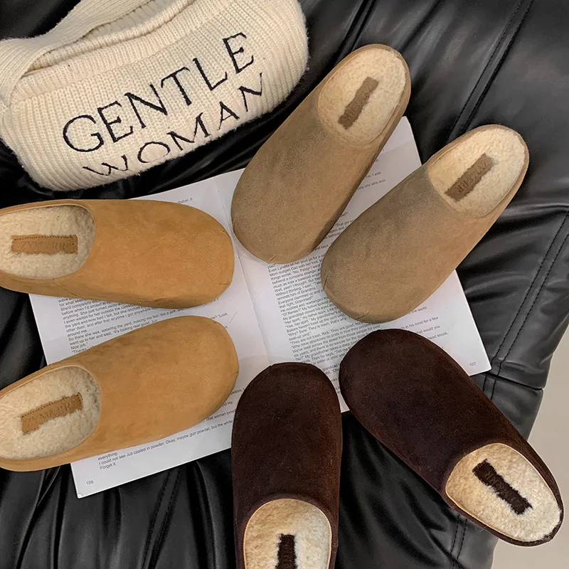 

Женские тапочки с флисовой подкладкой, на толстой платформе, в корейском стиле, для дома и улицы