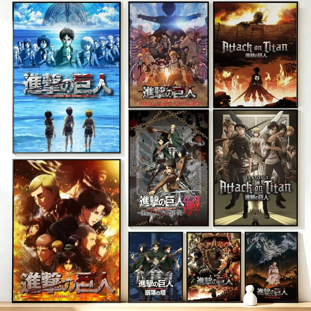 Modern Aesthetic Wall Art Poster anime Attack on Titan Poster for Office Home Decor Interior Large Wall Picture Print