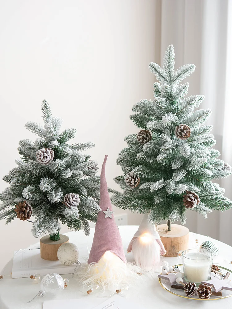 

Christmas Falling Snow Flocking Desktop Small Christmas Tree Window Desktop Decoration New Year Decorations Desktop Decoration