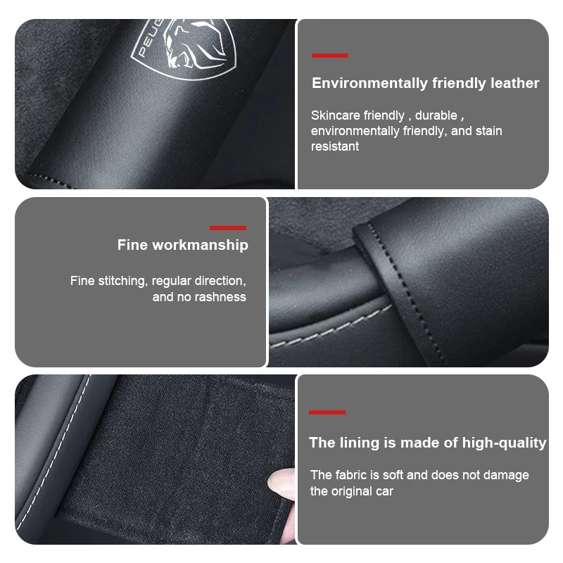 Car Inner Door Armrest Pull Handle Non-slip Protective Cover For Peugeot 407 508 2008 5008 307 308 3008 206 207 208 107 106