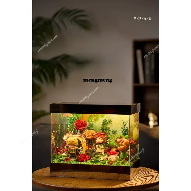 Light luxury canopy lamp exquisite landscaping imported immortal flower birthday gift canopy lamp