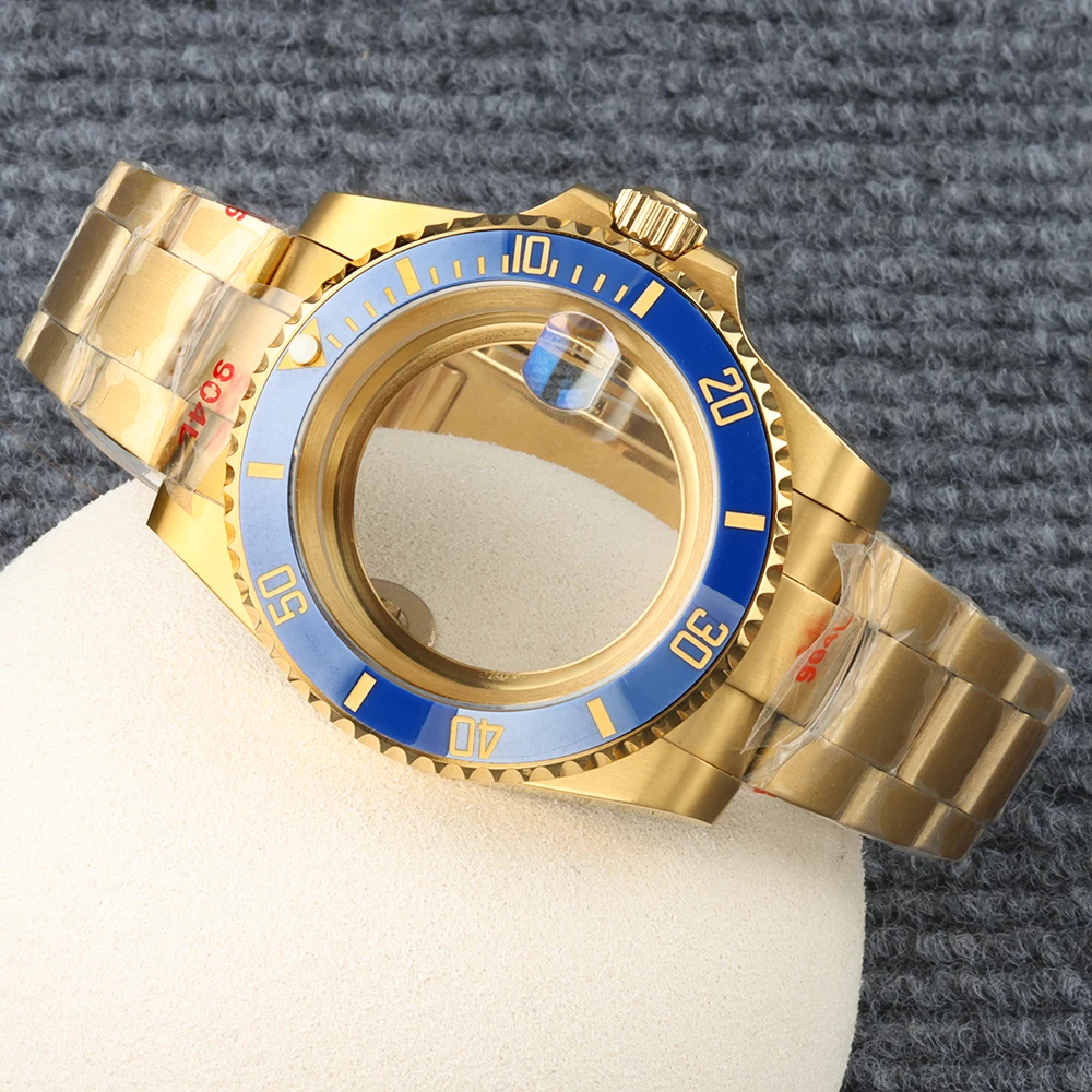 NH35 40mm Case Brushed Oyster Strap 316L Steel Sapphire Glass For Seiko NH34 NH35 NH36 NH38 Movement Sub GMT Yacht-Master Case