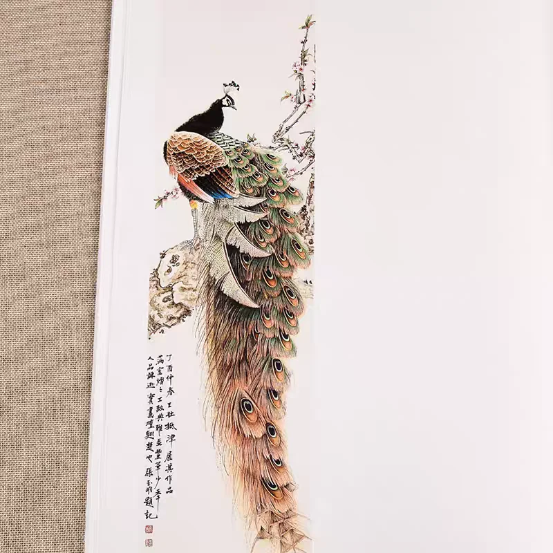 Gongbi Peacock Coloring Techniques Book Chinese Ink Wash Painting Guide for Artists and Collectors