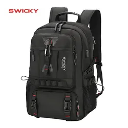 Swicky Mochila Impermeável para Homens, Mala de Viagem Casual para Negócios, Mochilas Escolares para Meninos, Moda Multifuncional, 15.6 