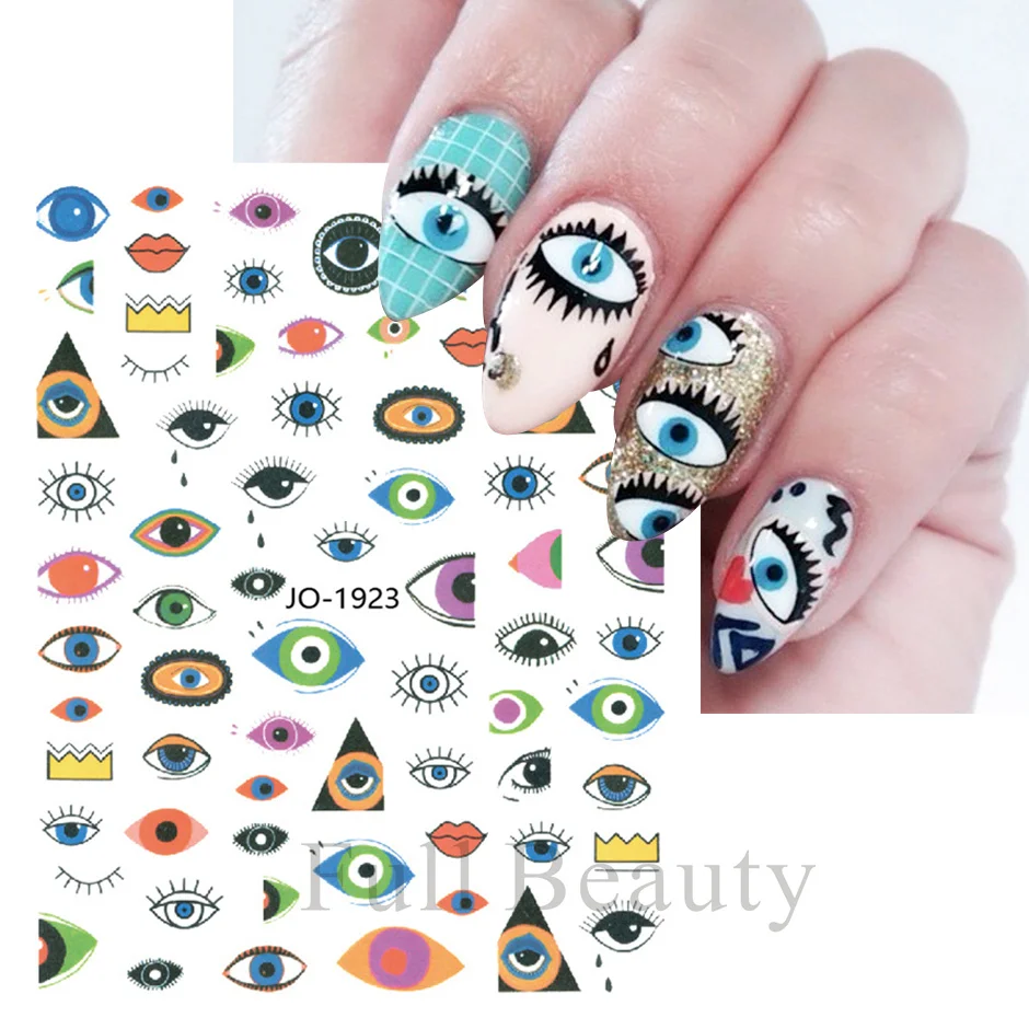 3D Blue Eye Design Naklejki na paznokcie Evil Eye Naklejki do zdobienia paznokci Akcesoria do manicure Letnie marmurowe tatuaże Folie