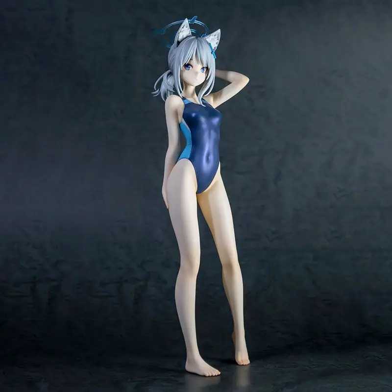 

23cm Anime Shiroko Blue Archive Figures Game Toys Swimming Suit Shiroko Sunaokami Figure Doll Cat Ear Figurine PVC Model Gift